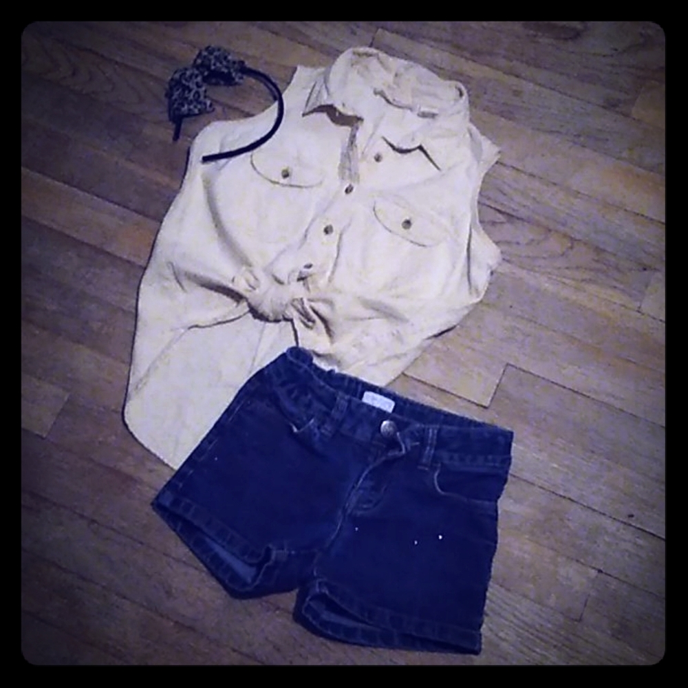 GirlsM Red Rover khaki sleeveless button down